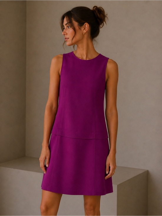 Ann Taylor Dresses & Skirts - Loft  Magenta Sleeveless A-Line  Shift Dress Size 6